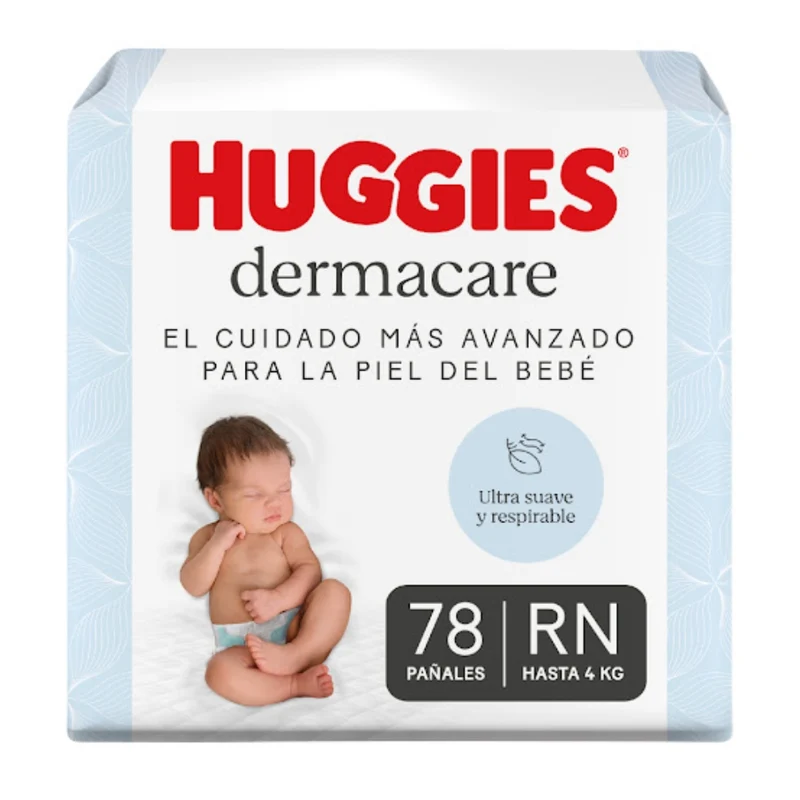 Pañales Huggies Derma Care Etapa 0/RN x 78 Unds