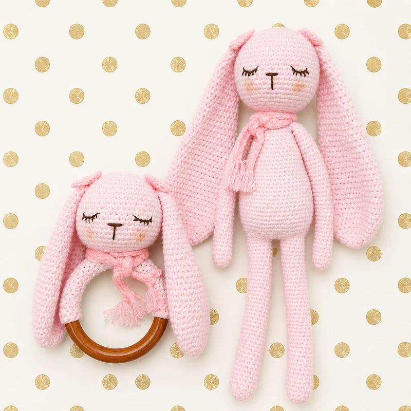 Sonajero y Peluche de Apego (Amigurumi)