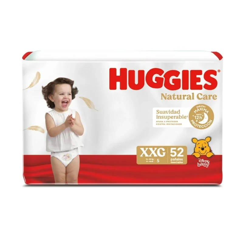 Pañales Huggies Natural Care Etapa 5/XXG x 52 Unds