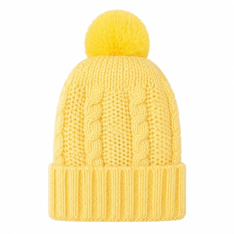 Gorro tejido con pompón