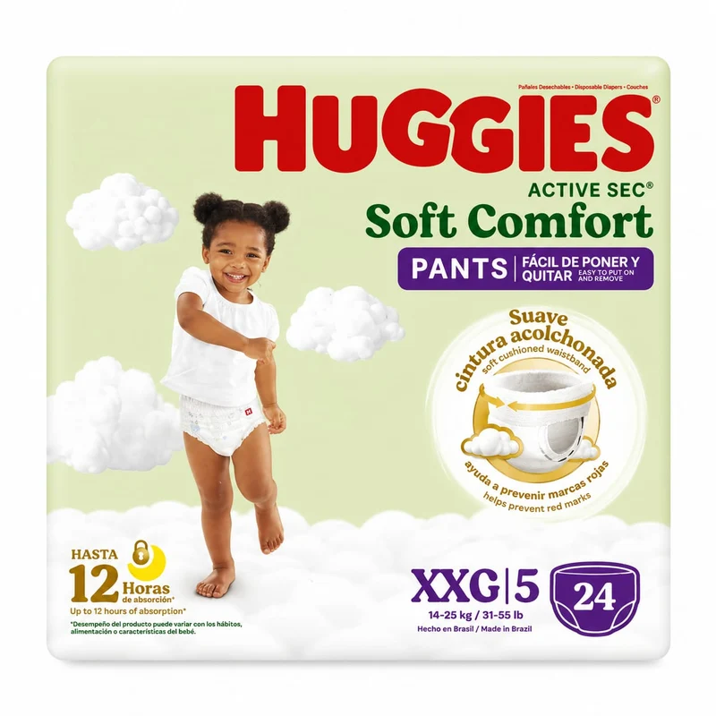 Pañales Huggies Active Sec Soft Comfort Pants Etapa 5/XXG x 24 Unds