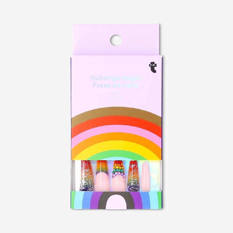 Press on nails - Rainbow rhinestones