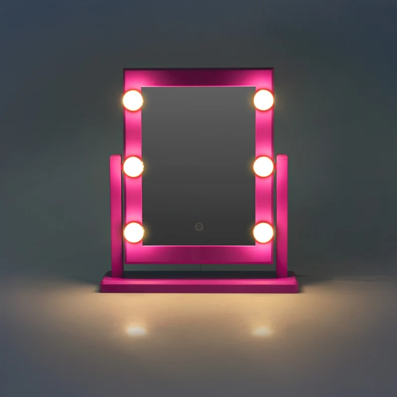 RuPaul's Drag Race x Flying Tiger Copenhagen - Pink wall mirror with light - 41x37 cm