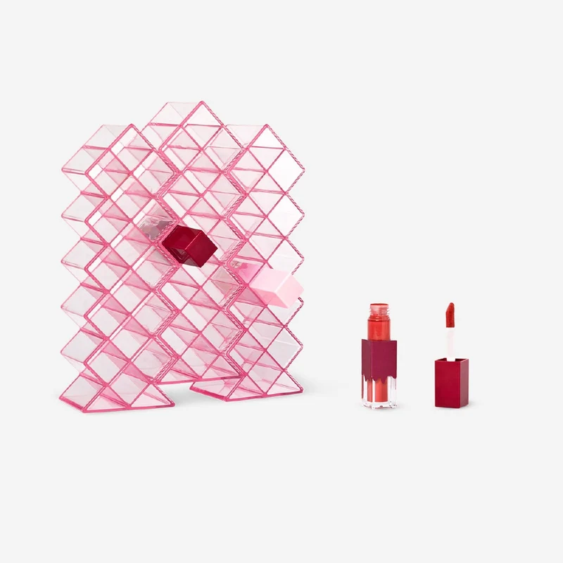 Pink cosmetic organiser for lip glosses - 25x20,5 cm
