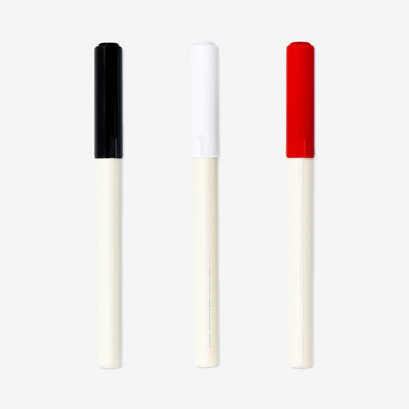 Red, black, and white nail art pens - 3 pcs