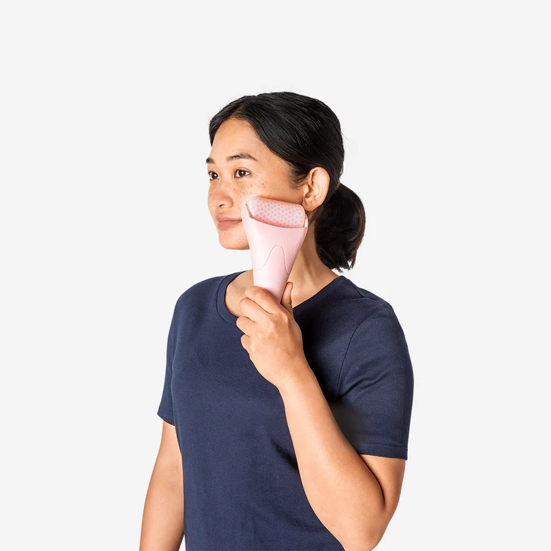 Cooling pink facial roller