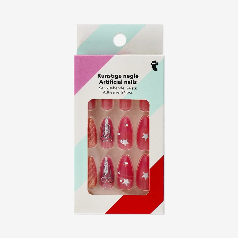 Articifial nails set - 3D bows