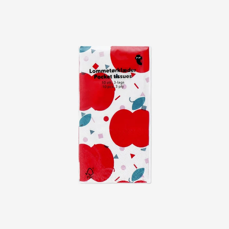Tissues with apple design - 10 pcs