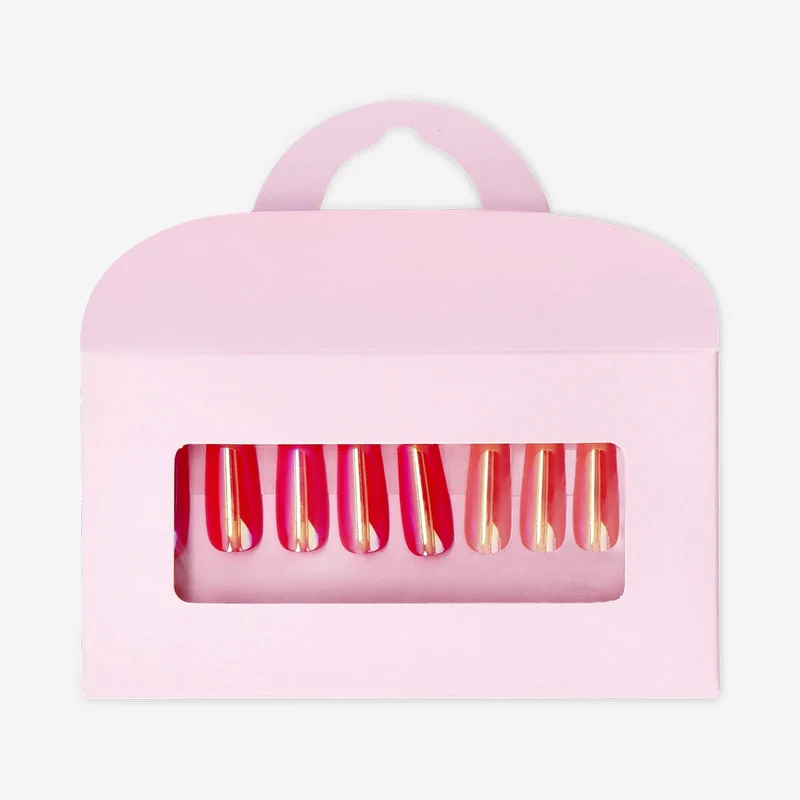 Artificial nails set - Pink iridescent design