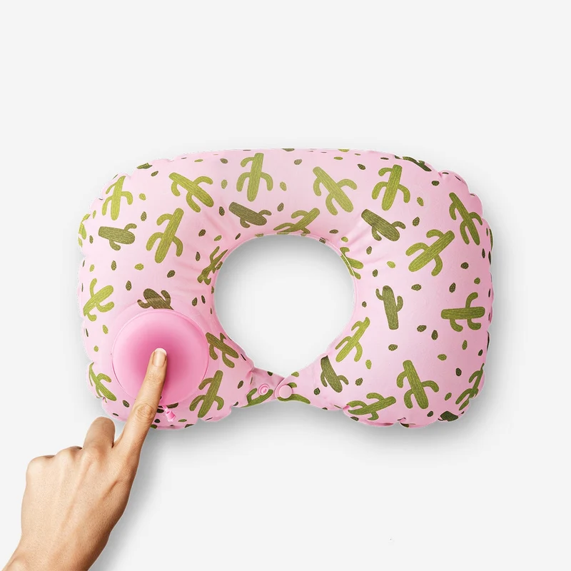 Inflatable cactus travel pillow