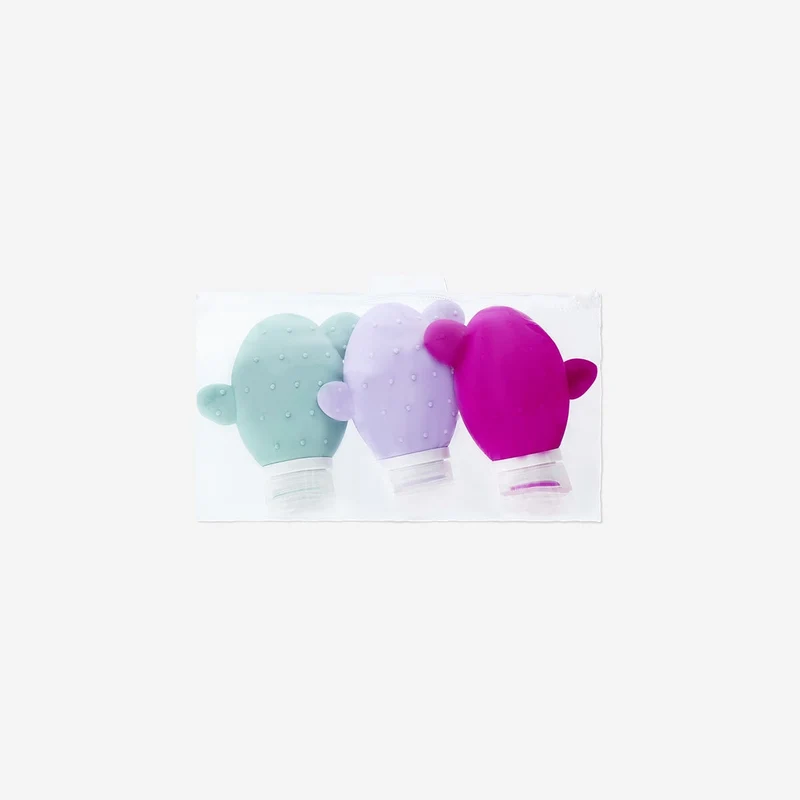 Cactus travel bottles set - 3 pcs