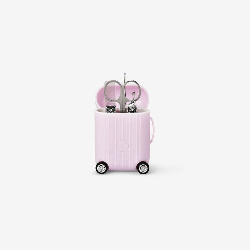 Manicure and pedicure set in purple trolley - 6 pcs