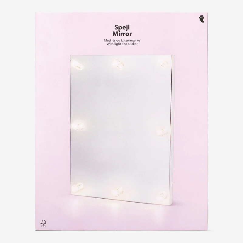 Wall-mounted illuminated mirror