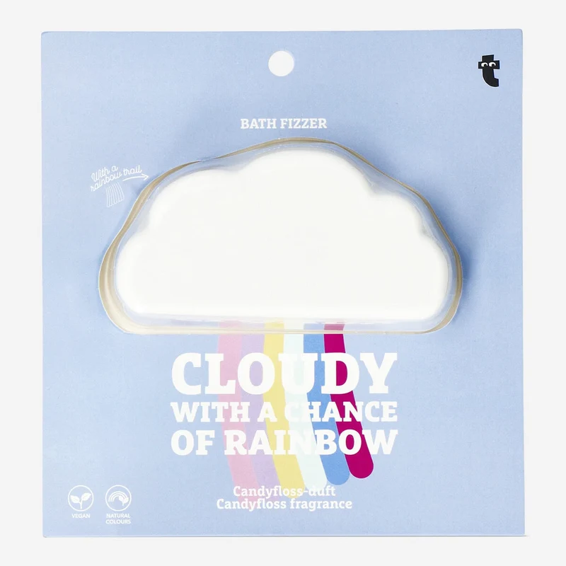 Cloud-shaped candyfloss bath fizzer