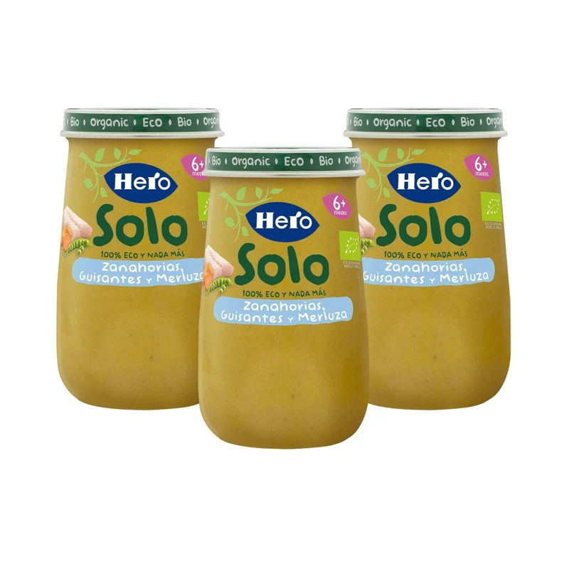 Pack 3x Tarrito Guisantes Merluza ECO Hero Baby 190g