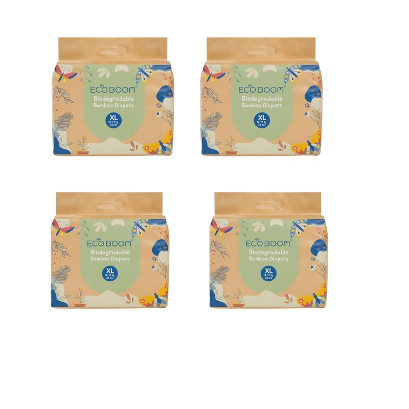 Pañal Ecológico de BAMBÚ Eco Boom Talla 5/XL (12-17 Kg) 112 unidades