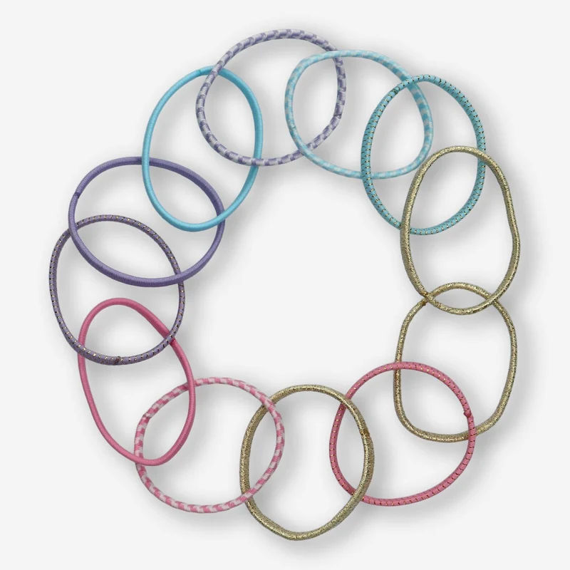 Multi-Colour Vibrant Hair Elastics - 12 pcs