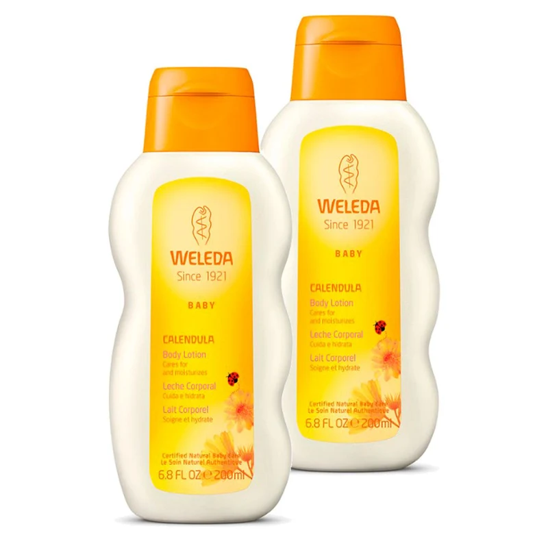 Pack Promo 2uds Leche Corporal de Caléndula para bebé Weleda, 200ml