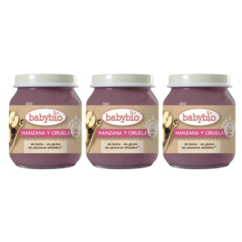 Pack PROMO 3x Tarrito Manzana y Ciruela, 130 g. Babybio
