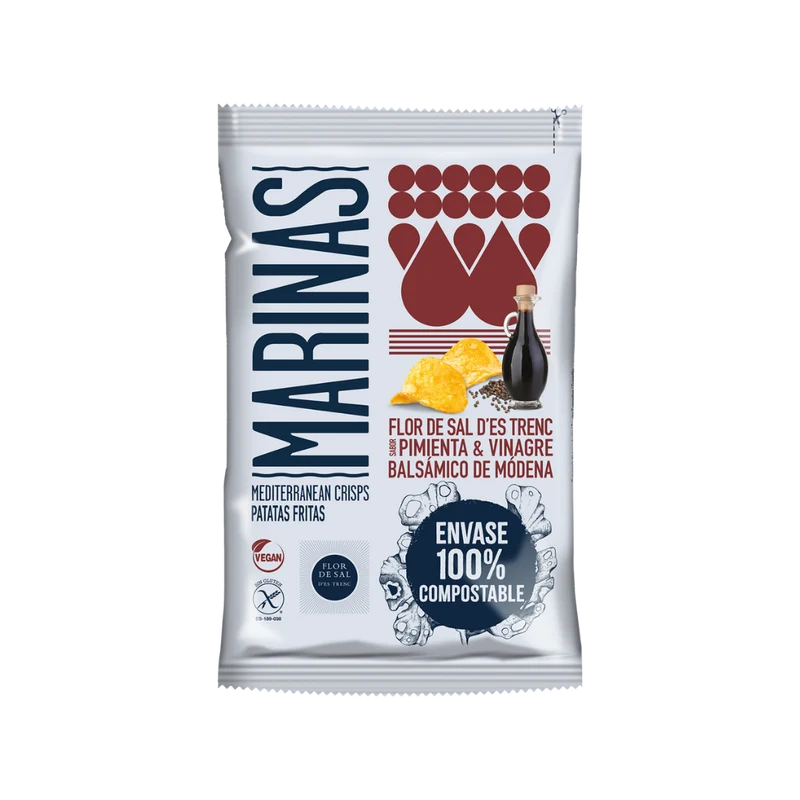 Marinas Flor de Sal d'es Trenc Sabor Pimienta y Vinagre Balsámico de Módena