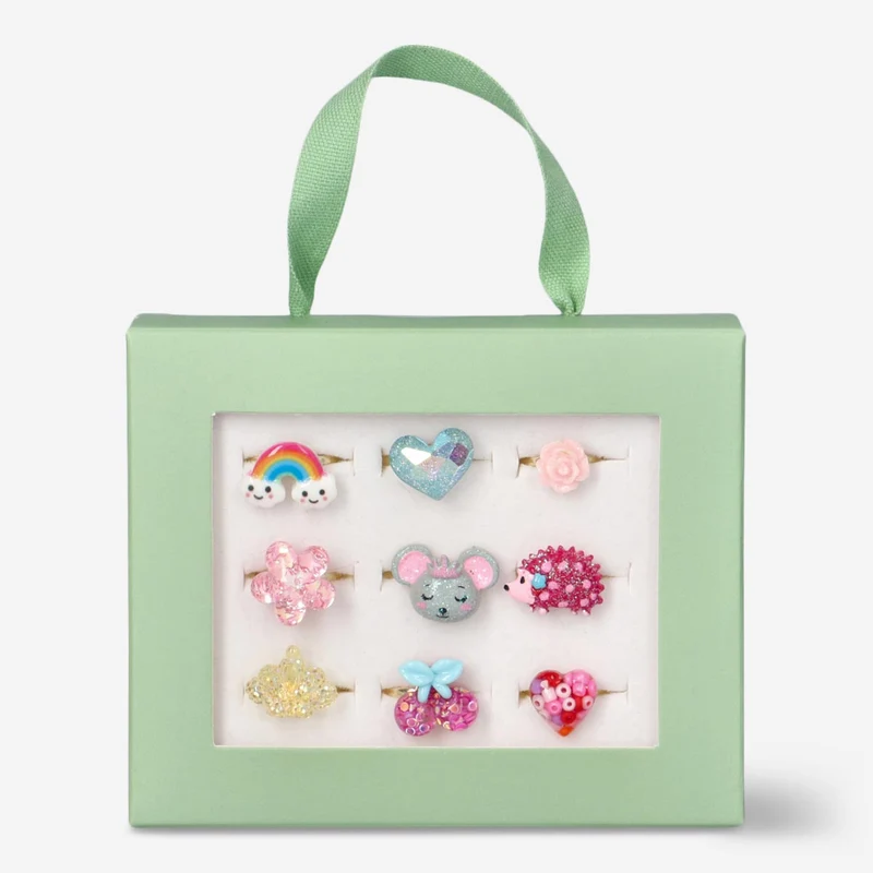 Children's rings with cute motifs - 9 pcs