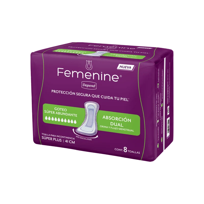 Línea Femenine® Depend® Súper Plus Caja de 9 Paquetes