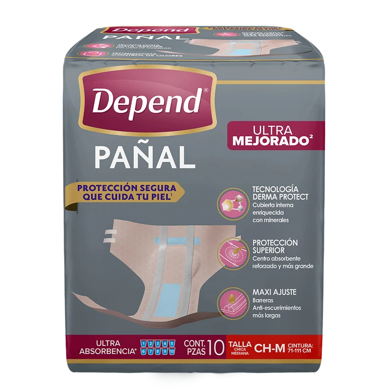 Depend® Pañal Derma Protect Caja de 3 Paquetes 10S