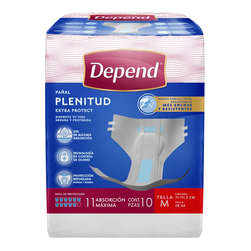Pañal Depend® Plenitud Caja 3 Paquetes
