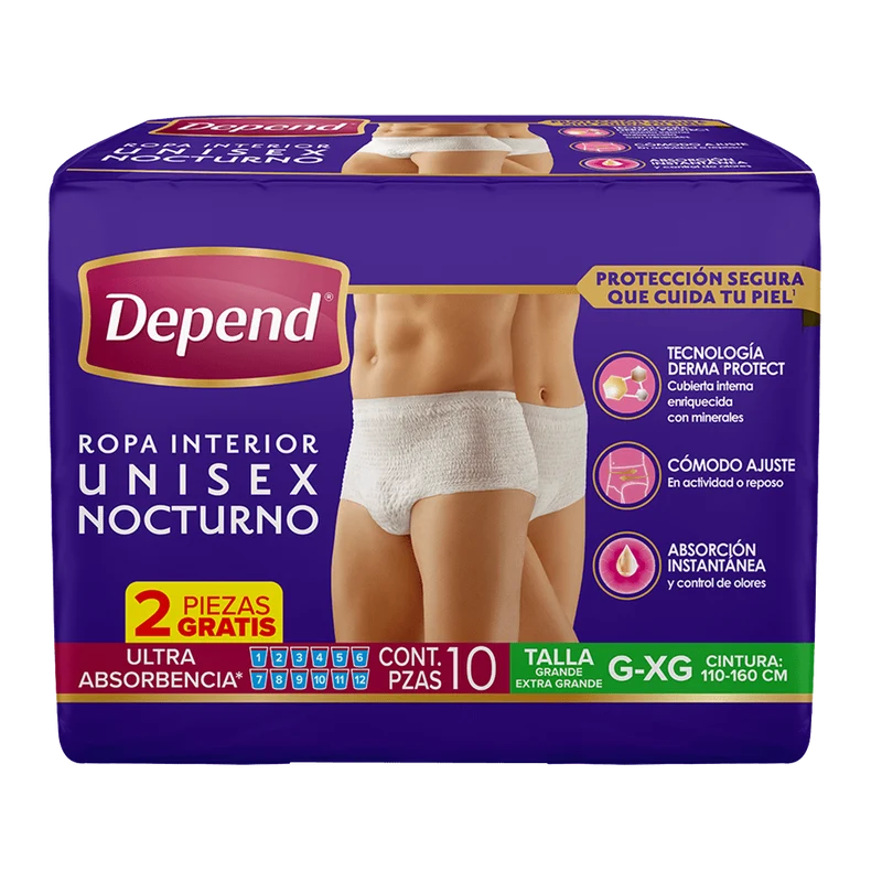 Depend® Ropa Interior Nocturno Caja de 3 Paquetes