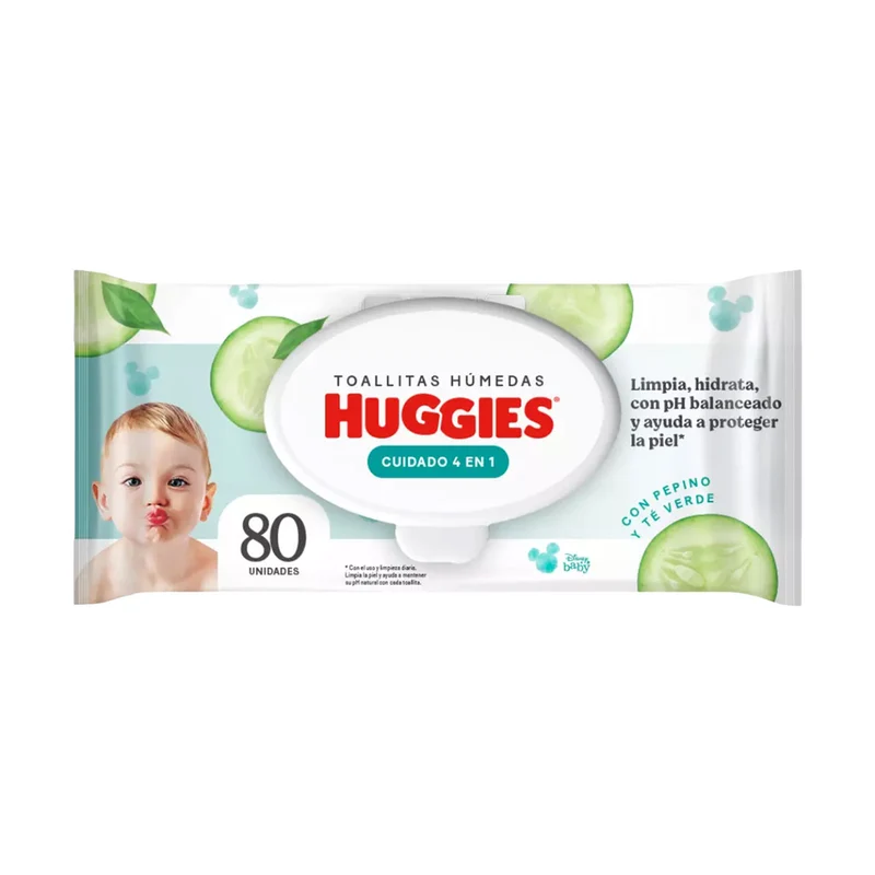 Toallitas Húmedas Huggies Cuidado 4 en 1 (80 unidades)