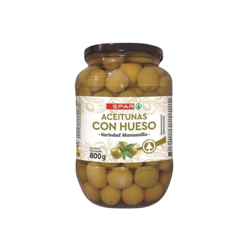 Aceitunas con Hueso Manzanilla SPAR 800g