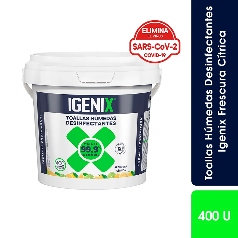 Caja 4u Toallitas Húmedas Desinfectantes Multiuso 400U Igenix