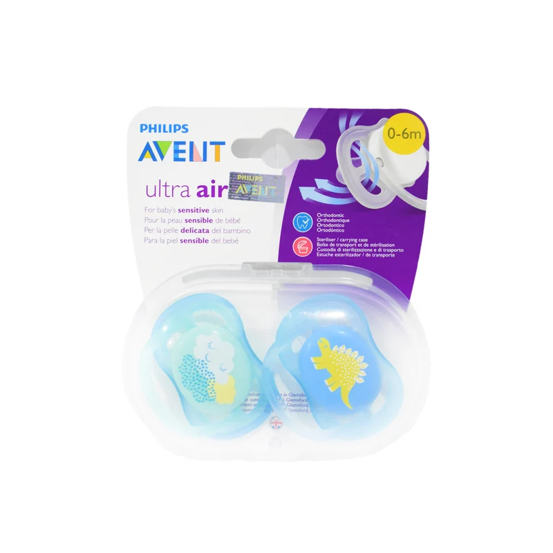 Avent chupete azul ultra air para la piel sensible del bebé x unidad