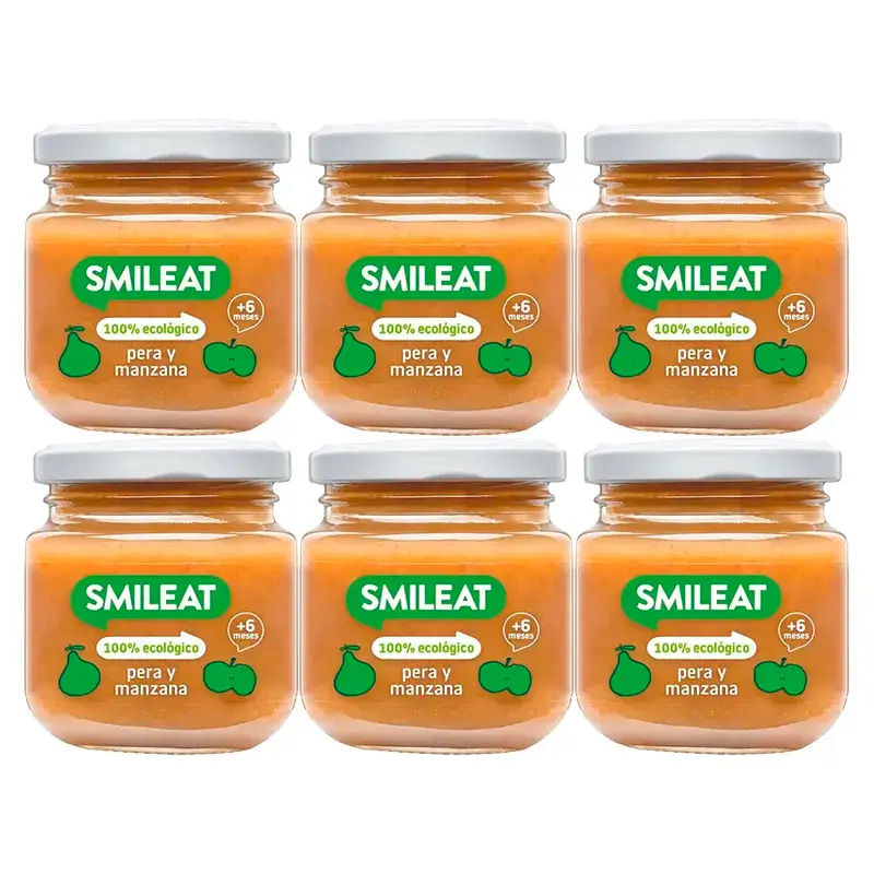 Smileat Tarrito Pera Y Manzana, 6x130 Gr