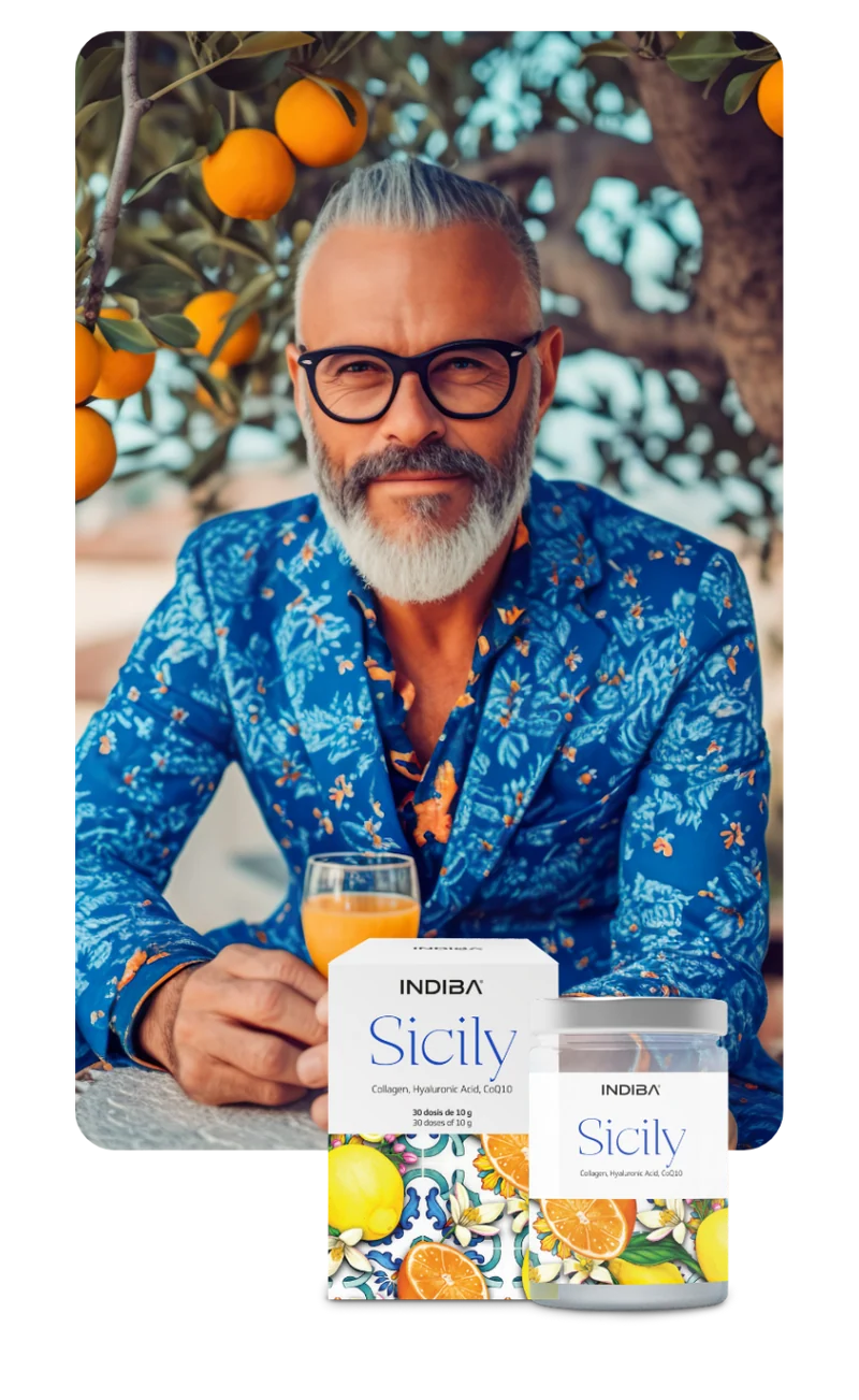 INDIBA Sicily – Suplemento Antiedad con Colágeno y Ácido Hialurónico (30 dosis de 10g)