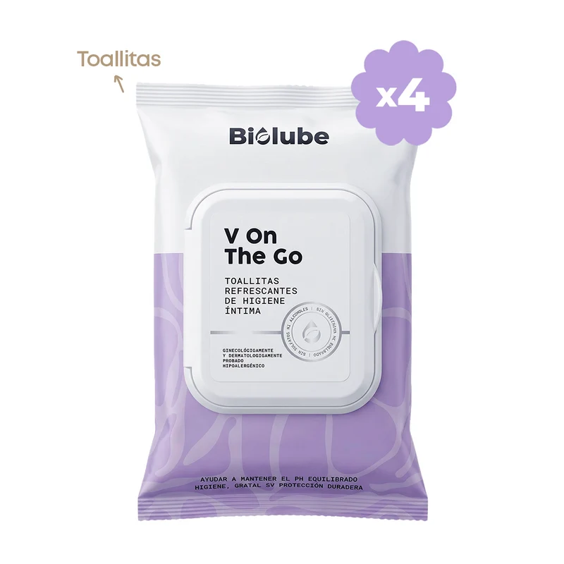 Toallitas biodegradables de higiene íntima (Pack x4)