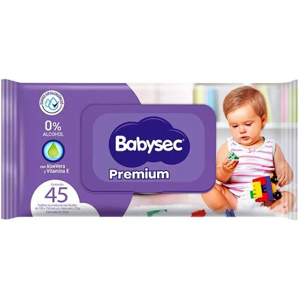 Toallitas Húmedas Premium con Tapa 45u · Babysec