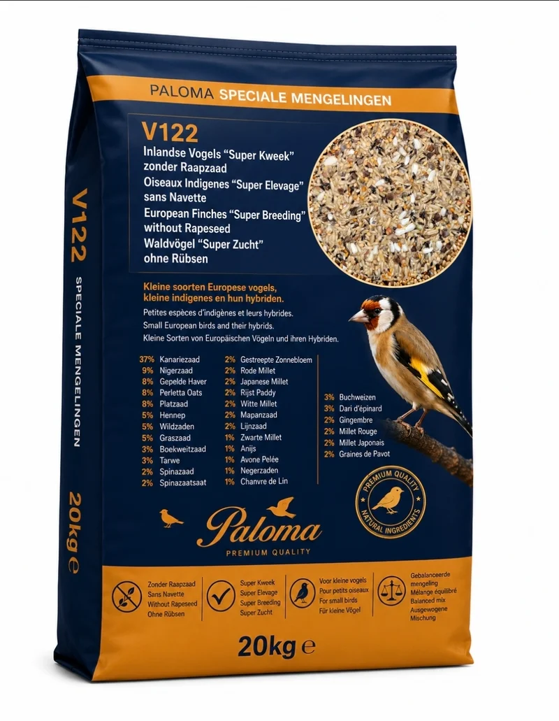 V122 Aves autóctonas "Super Cría" sin colza, 20 kg - Paloma