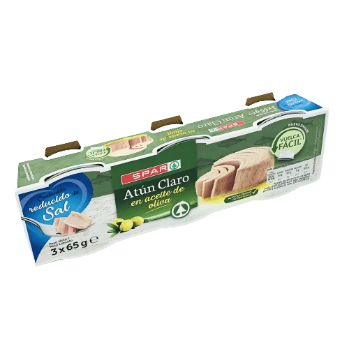 Atún Claro en Aceite de Oliva Reducido en Sal SPAR Pack 3
