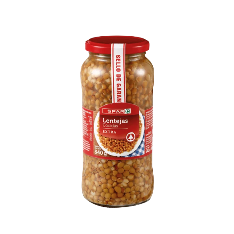 Lentejas Cocidas SPAR Tarro 540g