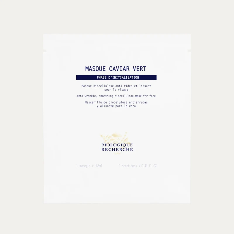 Masque Caviar Vert (1 unid 12 ml) - Mascarilla de Biocelulosa Antiarrugas y Alisadora para el Rostro