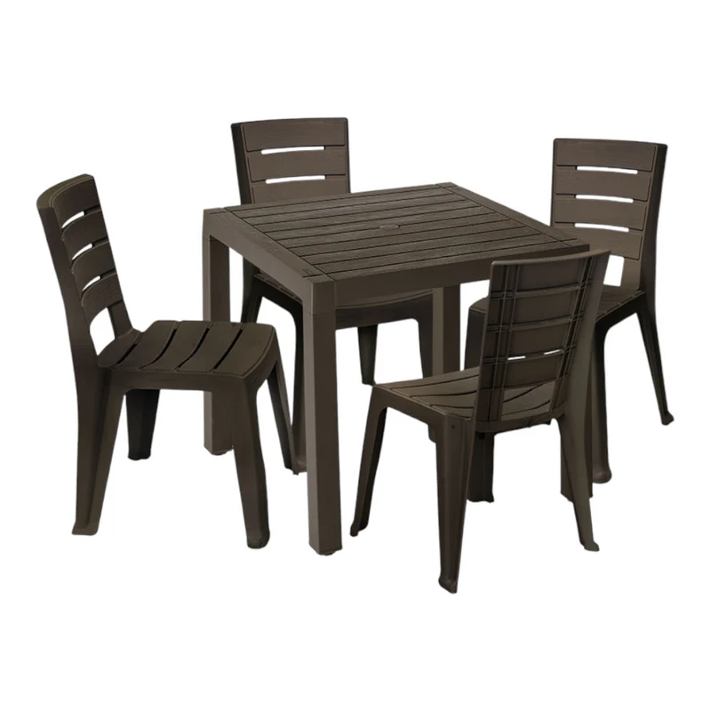 Combo Barú Mesa + 4 Sillas Wengue / Rimax