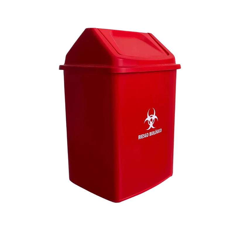Papelera Plana 14 Litros Rojo / Colplast