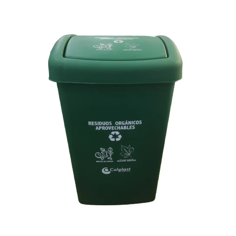 Papelera Plana 36 Litros Verde / Colplast