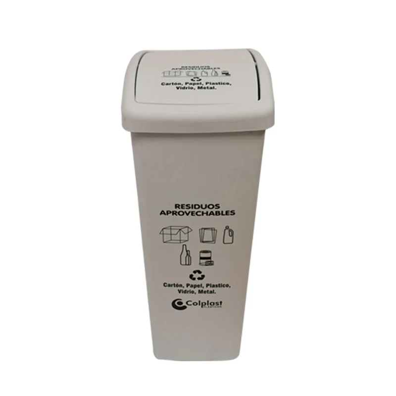 Papelera Plana 55 Litros Blanco / Colplast