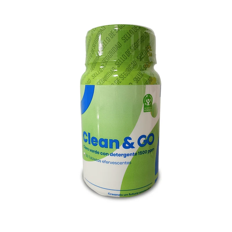 Pastillas de Cloro Verde con Detergente x 30 unds / Clean & Go