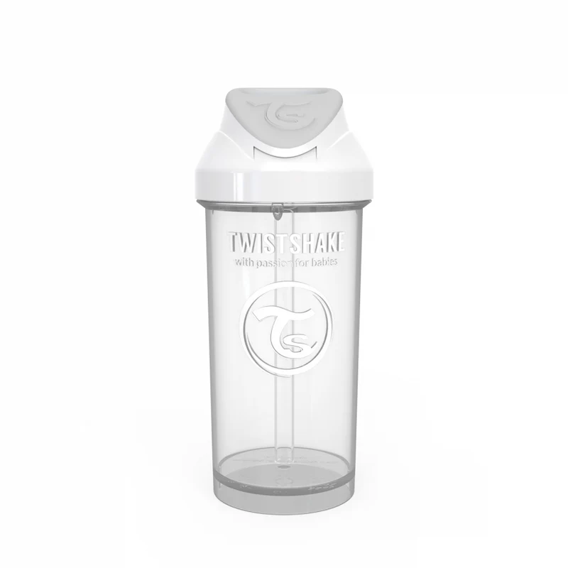 Vaso Con Bombilla Straw Cup Blanco 360ml Twistshake