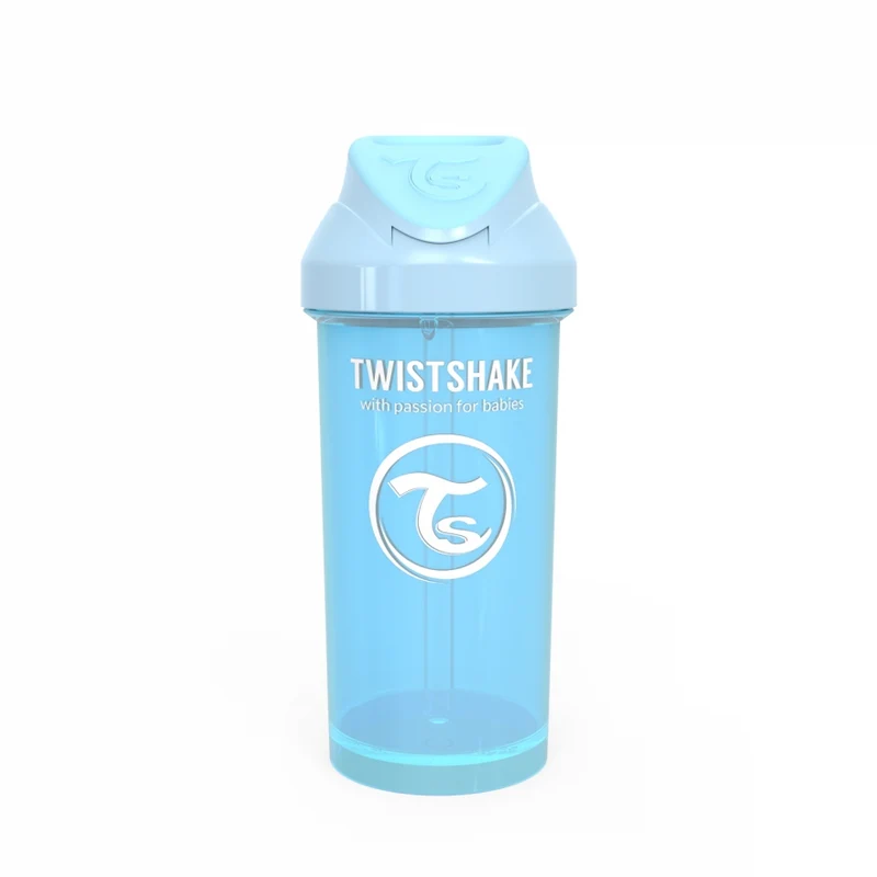 Vaso Con Bombilla Straw Cup Azul Pastel 360ml Twistshake