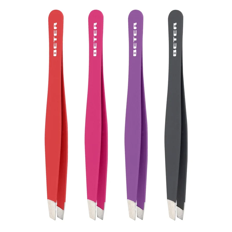 Pinza de depilar punta oblicua soft touch Beter 9.3cm
