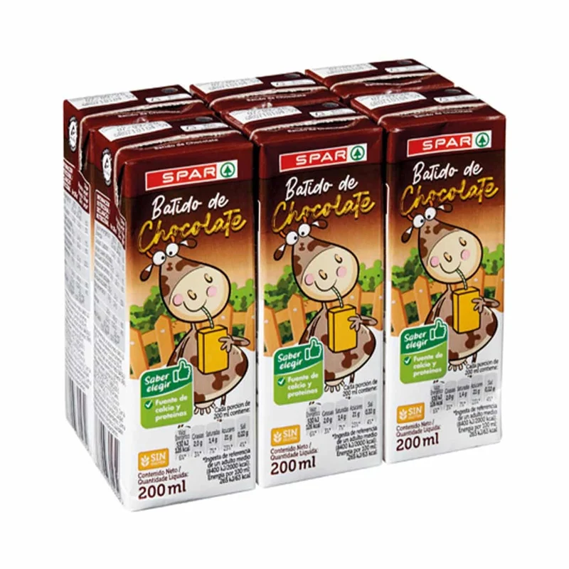 Batido de Chocolate SPAR Pack de 6 Briks de 200ml